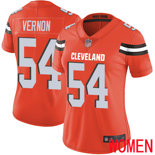 Cleveland Browns Olivier Vernon Women Orange Limited Jersey 54 NFL Football Alternate Vapor Untouchable